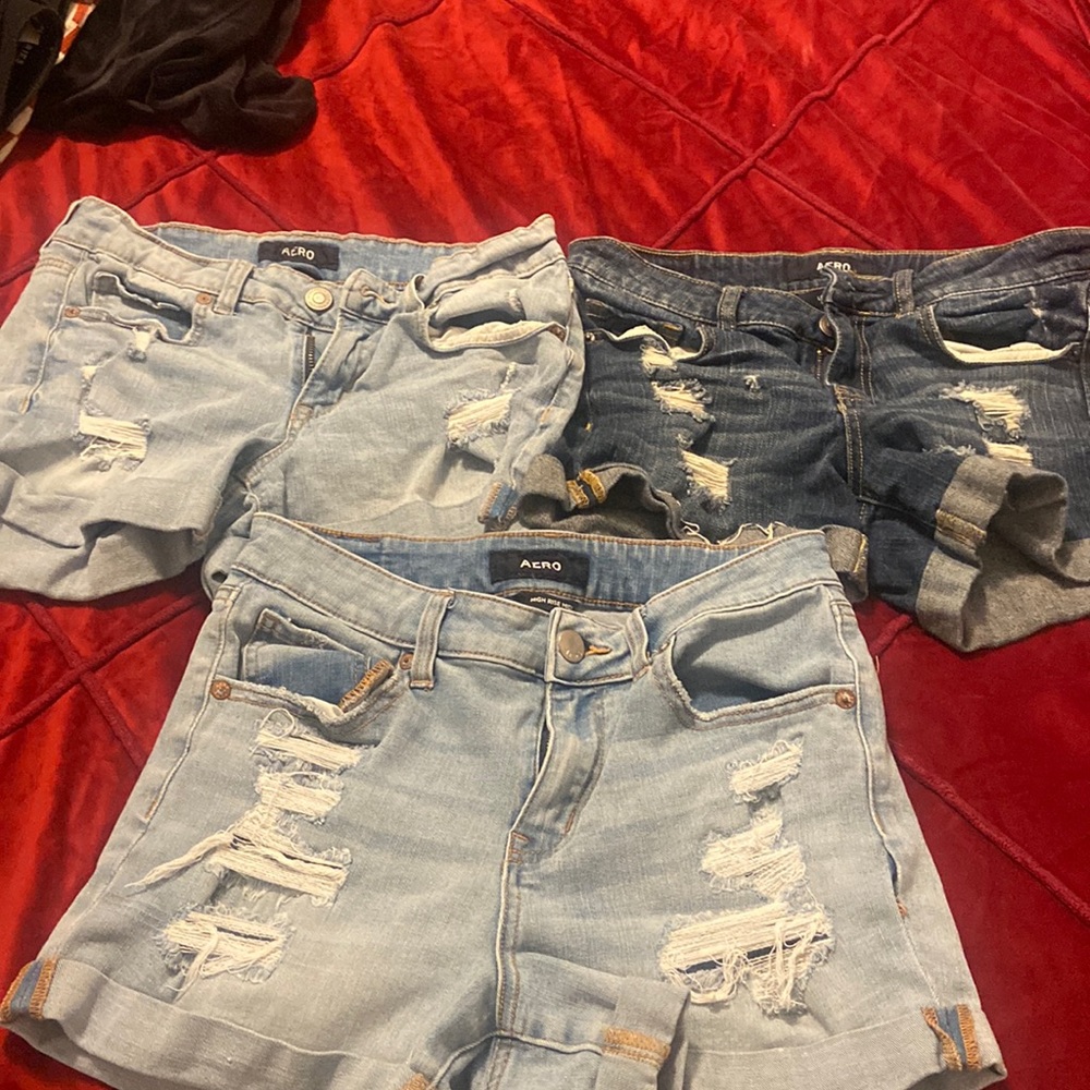 Three pairs of AERO shorts size 8